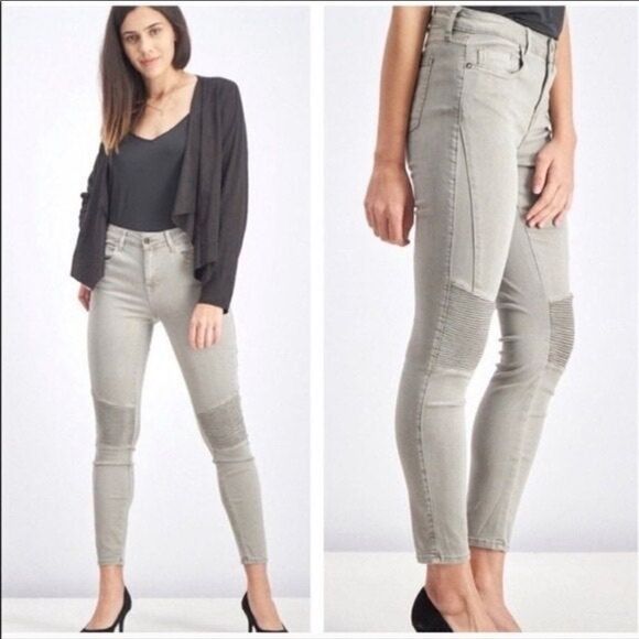 Pistola Audrey Moto Grey Skinny Jeans - Picture 8 of 8